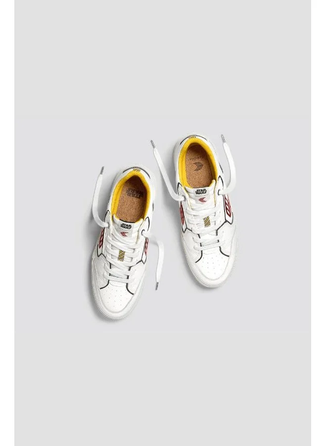 كاريوما STAR WARS VALLELY White Leather Fighter Pilot Red Logo Sneaker