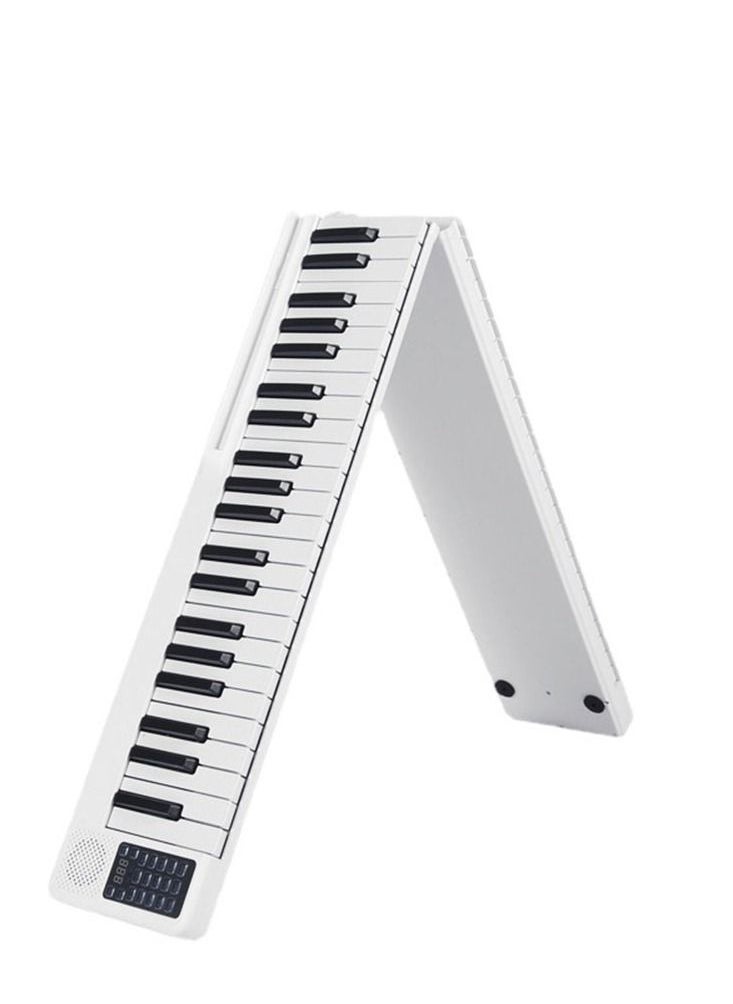 null - Keyboard Piano White color  88 Standard Piano Keys with Multifuctional Control Panel and Stand for Tablet Record Piano Performance Change tone and speed Suitable for Beginners Child - Image 1
