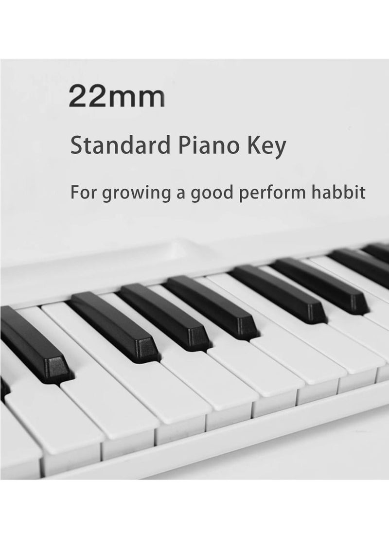 null - Keyboard Piano White color  88 Standard Piano Keys with Multifuctional Control Panel and Stand for Tablet Record Piano Performance Change tone and speed Suitable for Beginners Child - Image 1
