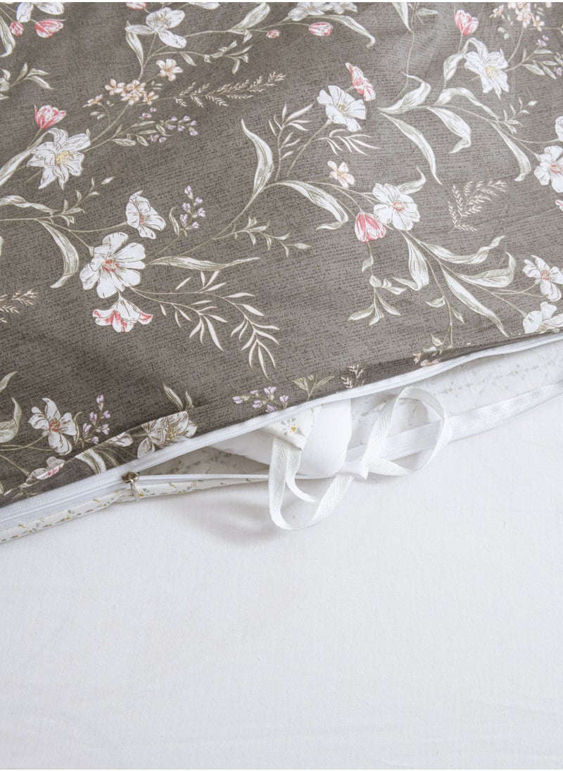 Master Home Textile Cotton Floral Comforter Sets, Fits 200 x 200 cm Double Size Bed, 9 Pcs, 100% Cotton 200 Thread Count, With Removable Filling, Veronica Series  - Image 5