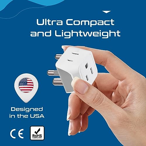 Ceptics South Africa, Namibia Travel Adapter Plug with Dual Usa Input - Type M - Ultra Compact - Safe Grounded Perfect for Cell Phones, Laptops, Camera Chargers and More 3 Pack (CT-10L) - Image 4