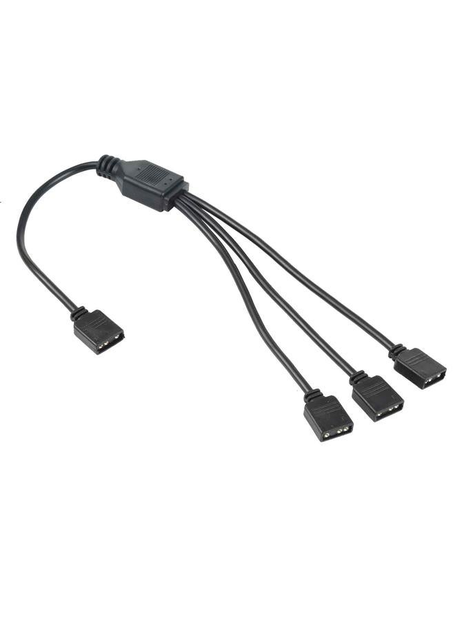 3 Pin 5V 1 to 3 Motherboard AURA RGB PC Cooling Extension Cable for Asus (Black) - Image 1
