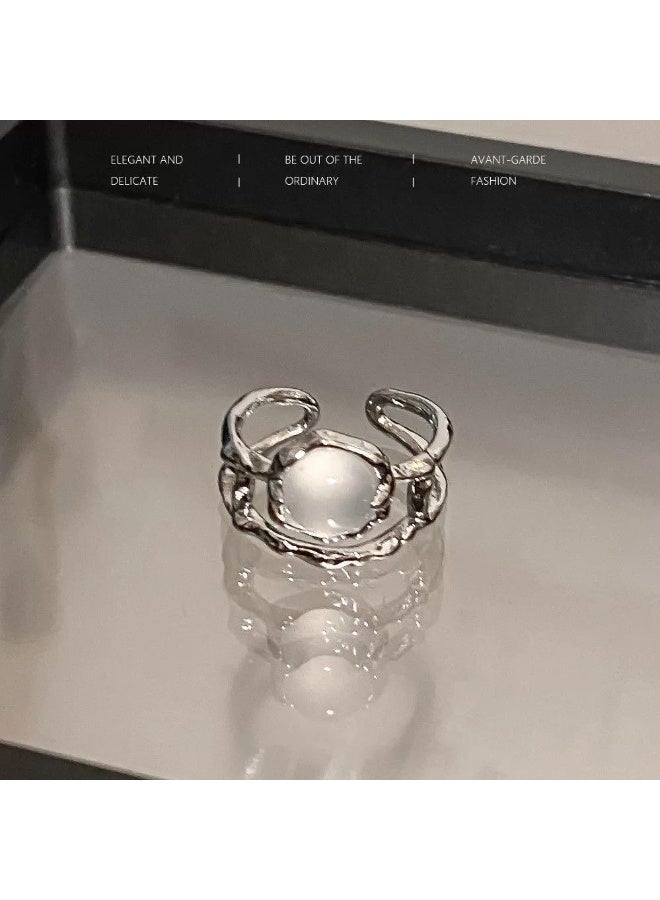 سيمهو خاتم نسائي عصري من الفولاذ المقاوم للصدأ، شكل أنيق