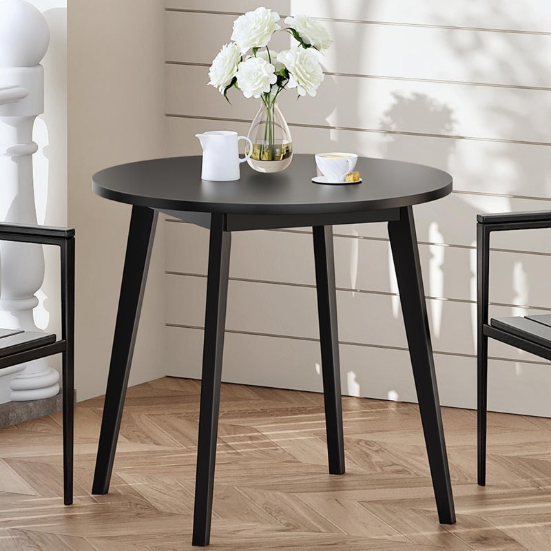 HOOBRO Bamboo Dining Table, Round Dining Table for 2, 27.5" Kitchen Table for Small Space, Writing Table, Easy to Assemble, for Dining Room, Living Room, Office, Kitchen, Apartment, Black BK71CZ01G1 - Image 1
