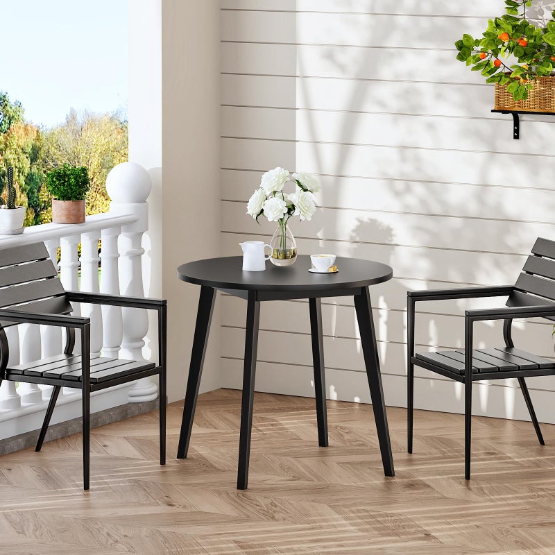 HOOBRO Bamboo Dining Table, Round Dining Table for 2, 27.5" Kitchen Table for Small Space, Writing Table, Easy to Assemble, for Dining Room, Living Room, Office, Kitchen, Apartment, Black BK71CZ01G1 - Image 3