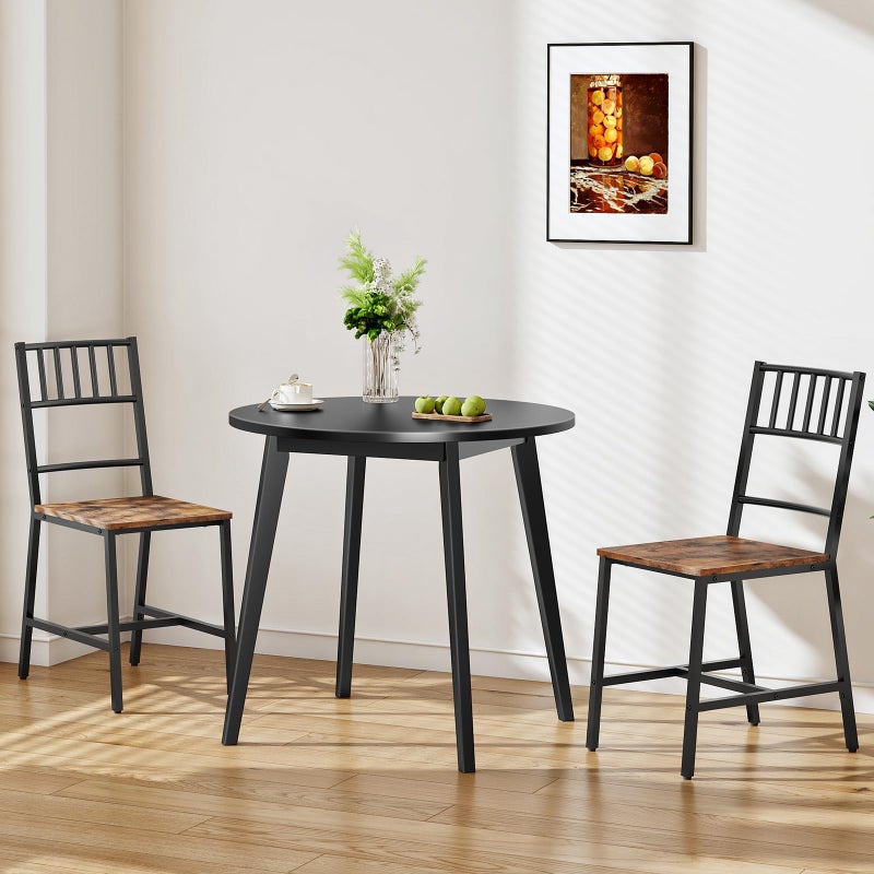 HOOBRO Bamboo Dining Table, Round Dining Table for 2, 27.5" Kitchen Table for Small Space, Writing Table, Easy to Assemble, for Dining Room, Living Room, Office, Kitchen, Apartment, Black BK71CZ01G1 - Image 5