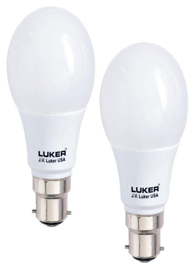 LUKER JVLuker 9W LED Bulb B22 Base Energy Efficient 1 Star Light 120 Degree Wide Beam Coverage High CRI Surge Protection Lights for Home and Office Indoor & Outdoor, 1 Year Warranty (Pack of 2, White) - Image 1