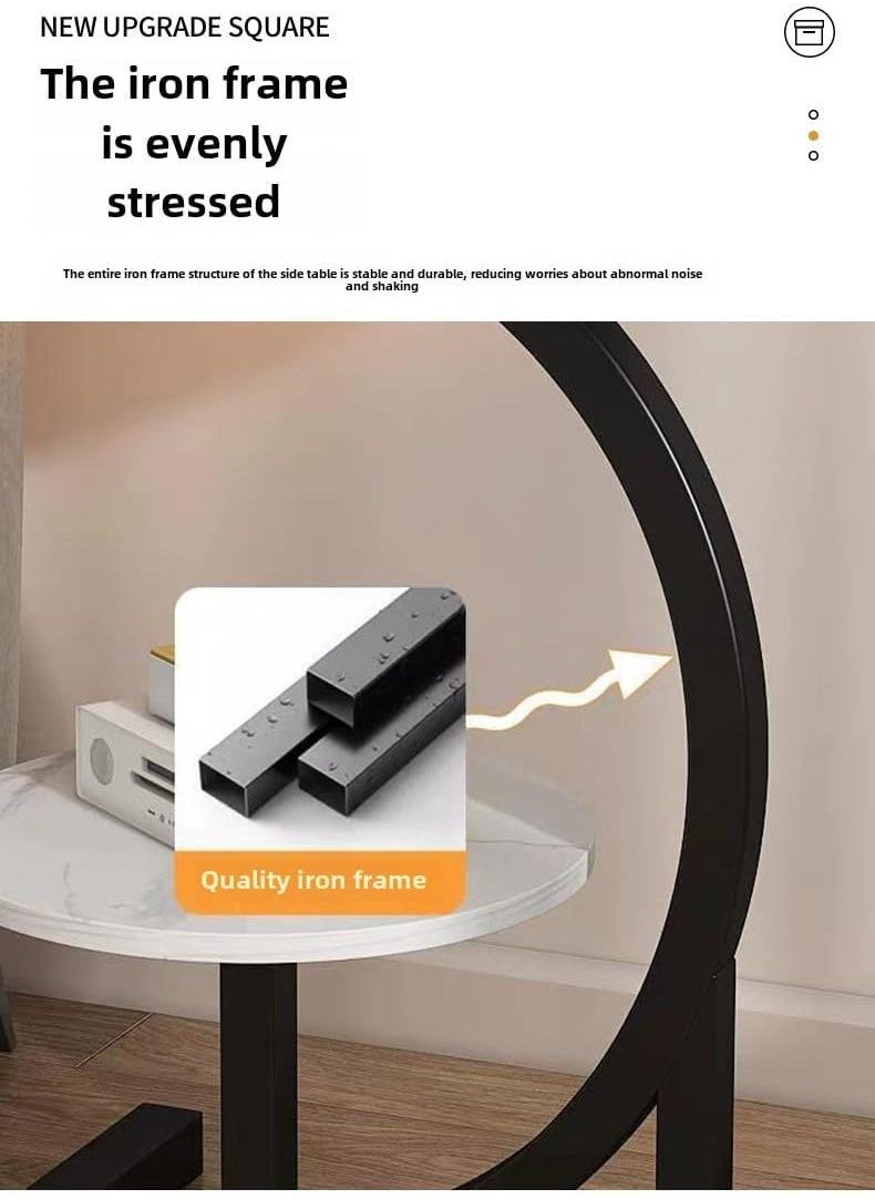 Y&D - C Shaped End Table,Modern End Table in Living Room,Small Side Table for Couch,Space-Saving Home Decor End Table for Living Room - Image 1
