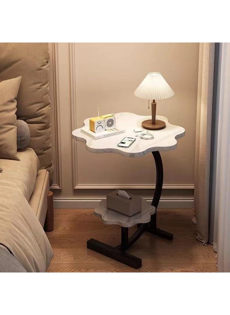 Y&D - C Shaped End Table,Modern End Table in Living Room,Small Side Table for Couch,Space-Saving Home Decor End Table for Living Room - Image 1