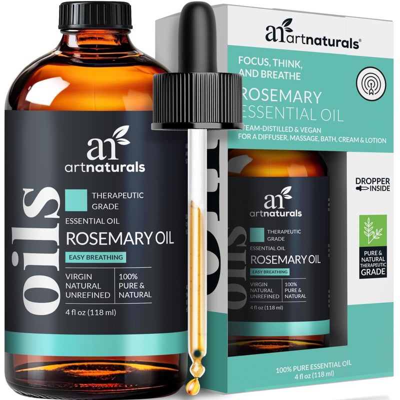 Artnaturals Rosemary Essential Oil (4.0 Fl Oz / 118ml) - 100% Pure Rose Mary Oils - Therapeutic Grade Best for Hair Growth, Natural Healing Solution, Aromatherapy & Diffuser - Image 1