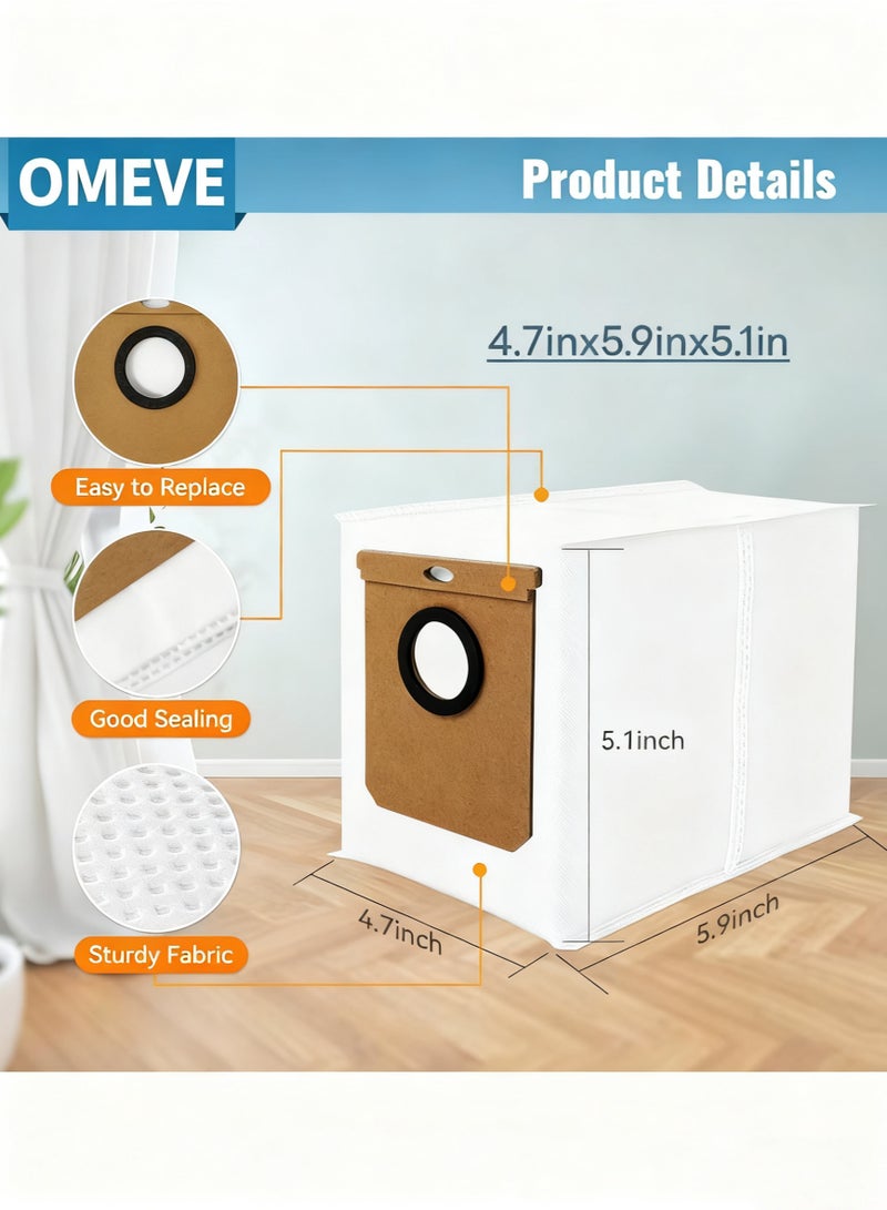 OMEVE 15 Pack Replacement Dust Bags for Eufy L50 SES L60 SES Robot Vacuum with Self-Empty Station, 3-Layer L50 L60 Bags Compatible with Haier H9+, Conga Home 10000, 8090 Ultra, 9090 AI - Image 3