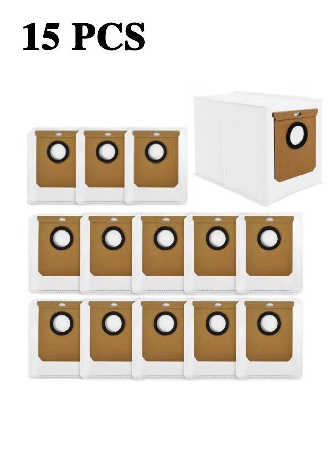 OMEVE 15 Pack Replacement Dust Bags for Eufy L50 SES L60 SES Robot Vacuum with Self-Empty Station, 3-Layer L50 L60 Bags Compatible with Haier H9+, Conga Home 10000, 8090 Ultra, 9090 AI - Image 1