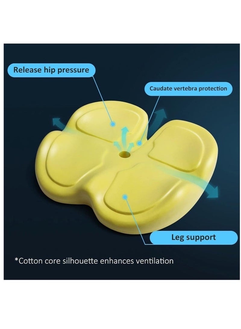 وسادة مقعد، وسادة كرسي غير قابلة للانزلاق مع رغوة الذاكرة، وسائد عظم الذيل لتخفيف الضغط، وسادة مقعد الكمبيوتر والسيارة (أزرق) - Image 5