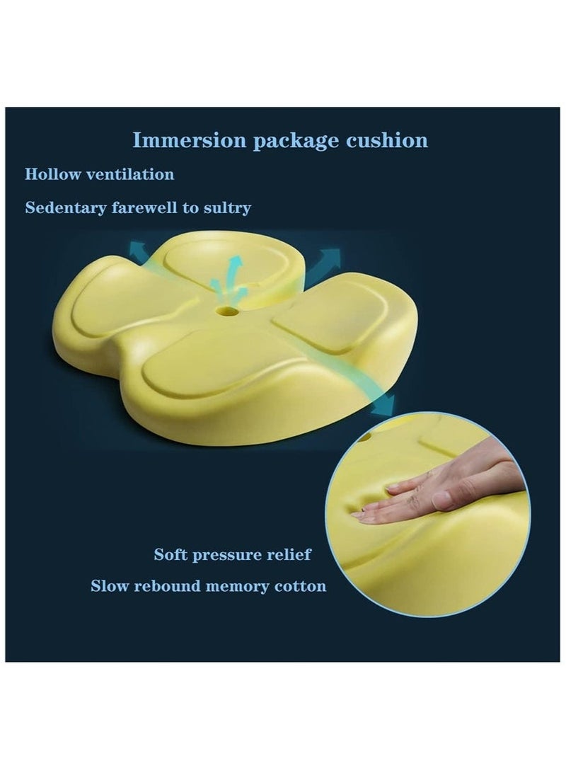 وسادة مقعد، وسادة كرسي غير قابلة للانزلاق مع رغوة الذاكرة، وسائد عظم الذيل لتخفيف الضغط، وسادة مقعد الكمبيوتر والسيارة (أزرق) - Image 4