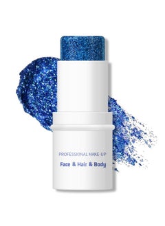 KYDA KYDA Body Glitter Stick, Chunky Glitter Gel for Face Body Hair, Sparkling Holographic Mermaid Sequins Paint, Lasting Multiuse Makeup Glitter Gel, Blue  - Image 1