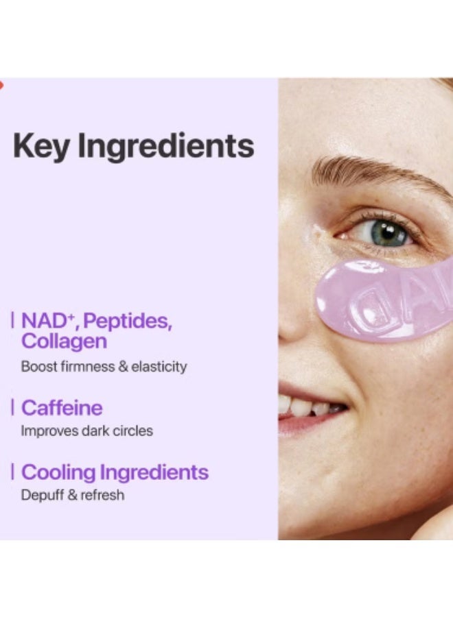Num No.9 Eye Patches NAD+ Collagen Under Eye Patches for Dark Circles, Puffy Eyes & Wrinkles – Peptides, Caffeine, Niacinamide – 5 Pairs - Image 3