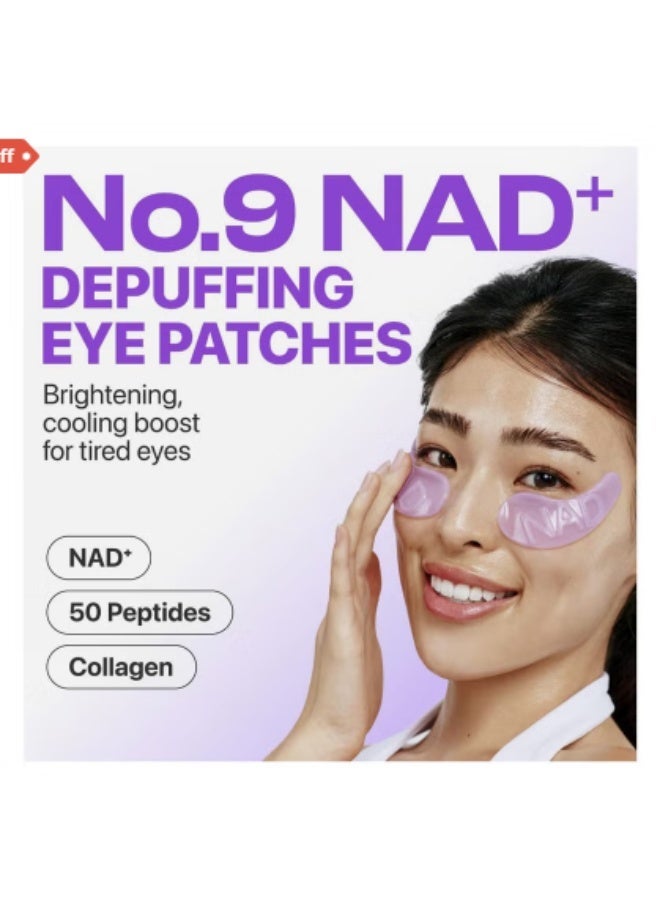 Num No.9 Eye Patches NAD+ Collagen Under Eye Patches for Dark Circles, Puffy Eyes & Wrinkles – Peptides, Caffeine, Niacinamide – 5 Pairs - Image 5