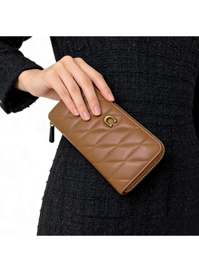 coachoutlet Women's long leather wallet card holder, elegant clutch for women, classic style - Image 2