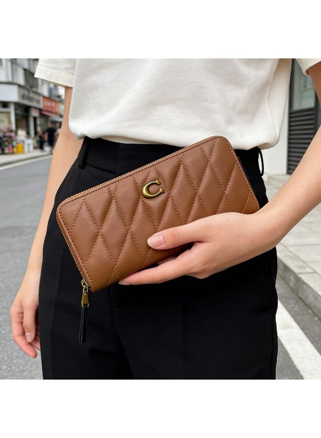 coachoutlet Women's long leather wallet card holder, elegant clutch for women, classic style - Image 4