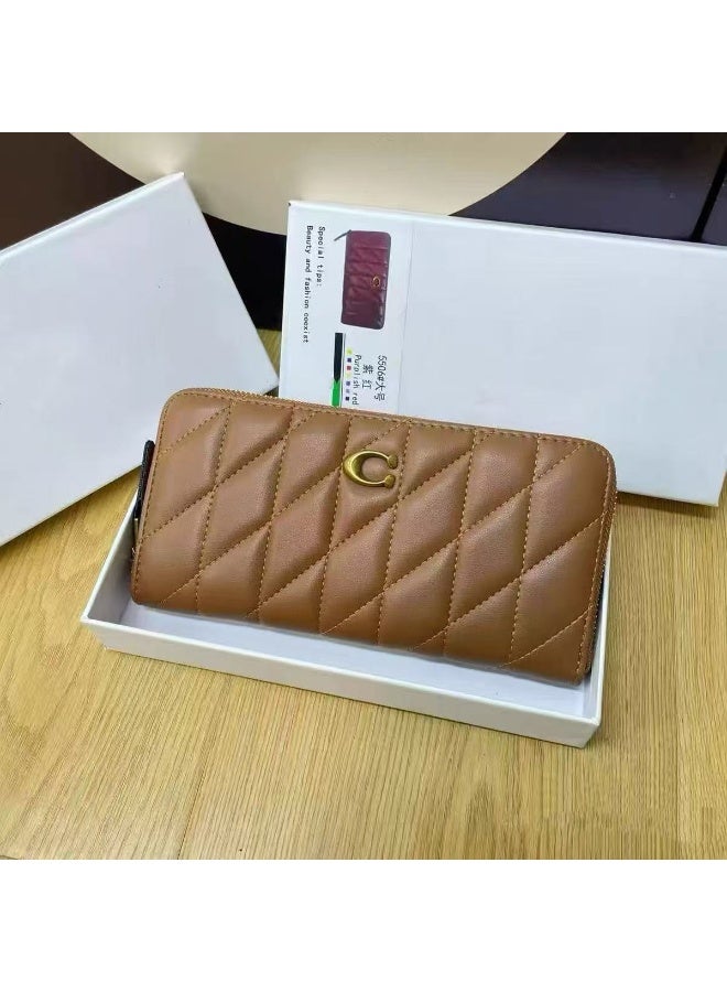 coachoutlet Women's long leather wallet card holder, elegant clutch for women, classic style - Image 3