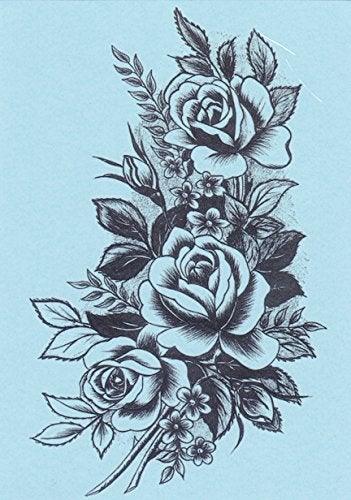 DaLin Temporary Tattoo DaLin 4 Sheets Temporary Tattoos Black Rose Fake Tattoos for Women - Image 5
