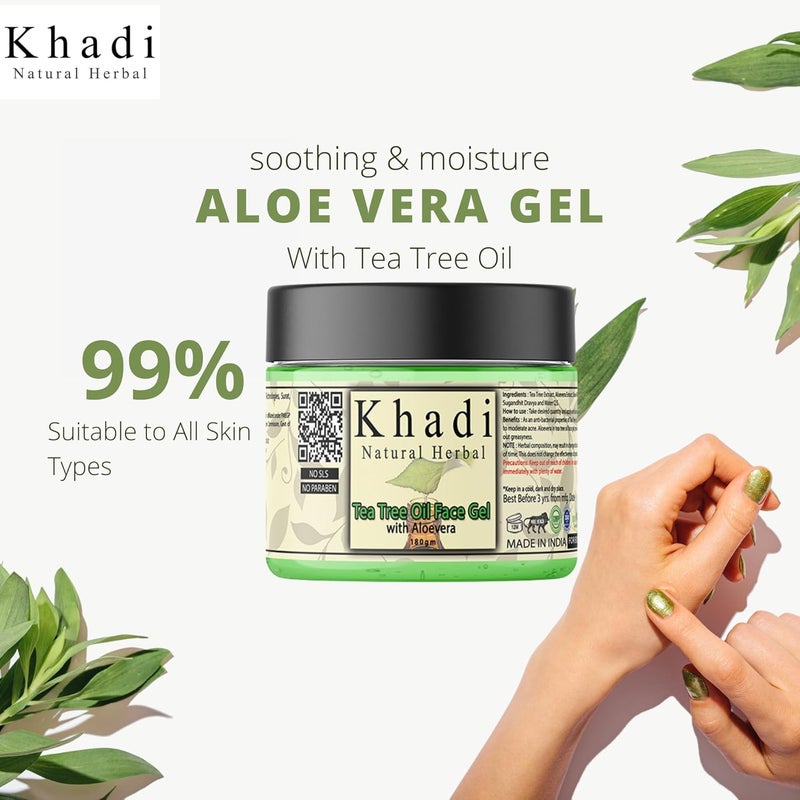 Khadi Natural Herbal Khadi Natural Herbal Tea Tree Oil Gel for Men Women 180gm  With Aloevera - Image 2