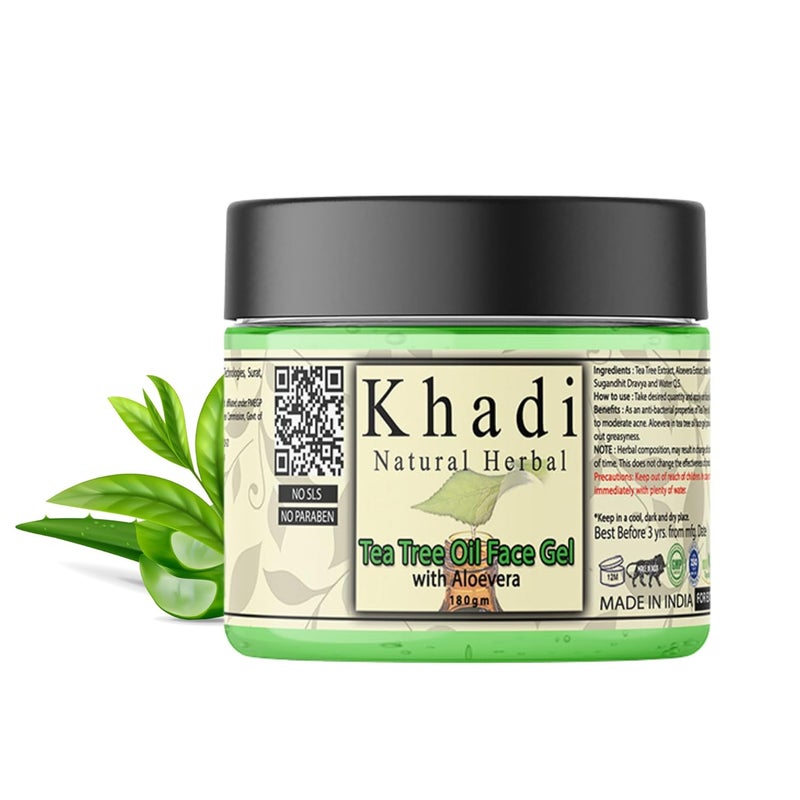 Khadi Natural Herbal Khadi Natural Herbal Tea Tree Oil Gel for Men Women 180gm  With Aloevera - Image 5