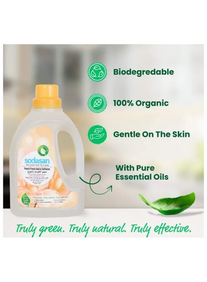 sodasan 100% Natural Peach Fresh Fabric Softener 750 ML - Image 2