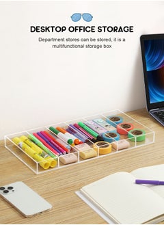 URbazaar Acrylic Organizer, 6 Slot Eye Glasses Storage Display Case Stackable Eyewear Drawer Organizer Tray  - Image 4