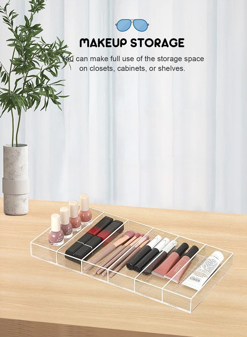 منظم أكريليك، علبة عرض لتخزين النظارات ذات 6 فتحات، صينية تنظيم درج النظارات قابلة للتكديس