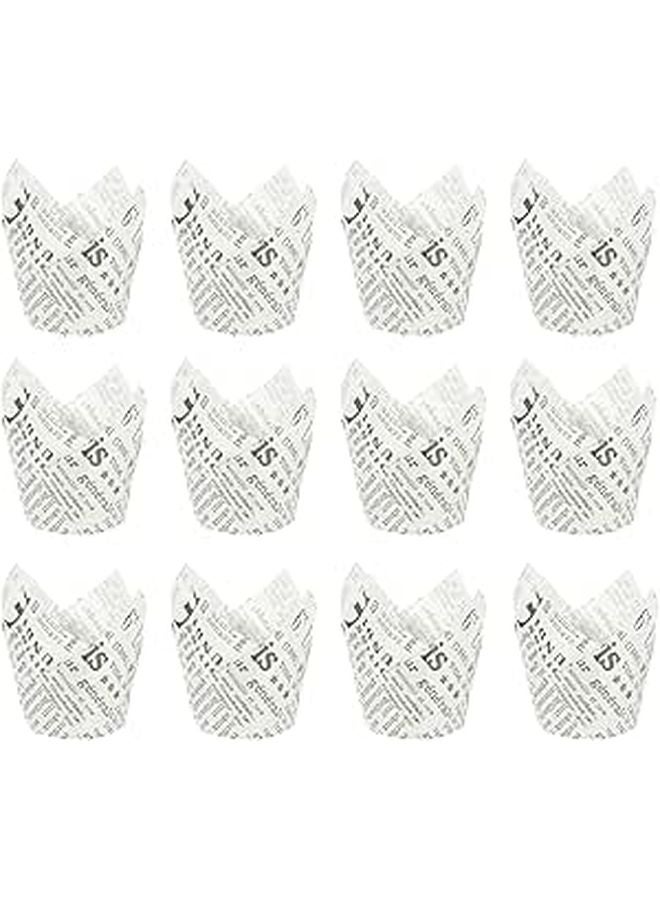 50 Pcs High Temperature Resistant Flower Shaped Baking Cups Oil Proof Cupcake Liners - Image 1