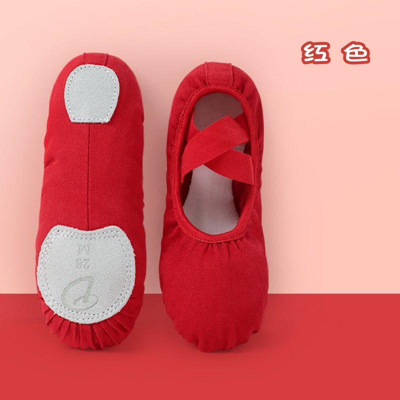 Generic Adult Canvas Dance Shoes Soft Sole Ballet Slipper Red