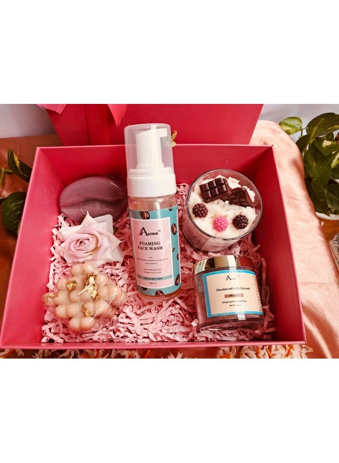 Astrid Diwali Delight Coffee -Choco Bliss Aromatherapy Gift Box by Astrid | Handmade Gifting | Foaming Face wash, Dessert candle, Clay mask, handmade soap - Image 2