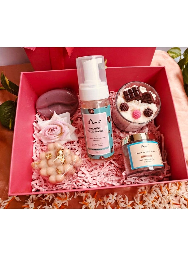 Astrid Diwali Delight Coffee -Choco Bliss Aromatherapy Gift Box by Astrid | Handmade Gifting | Foaming Face wash, Dessert candle, Clay mask, handmade soap - Image 1