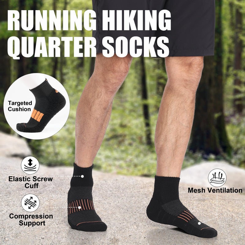 Lapulas Merino Wool Quarter Socks for Men Women, Hiking Running, Cushioned Compression Support, Thermal Thick, 5 Pairs - Image 3