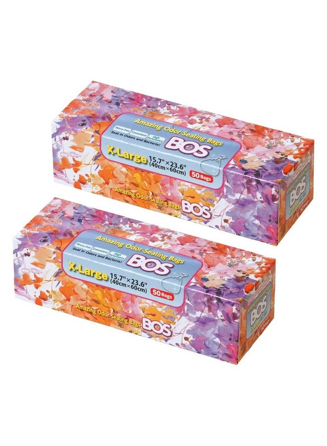 BOS أكياس قابلة للتصرف لإغلاق الروائح مذهلة للحفاضات أو فضلات القطط أو أي منتج صحي للتخلص منها متينة وغير معطرة [الحجم XL اللون أبيض] (50 حبة عبوة من 2) (100 كيس) - Image 1