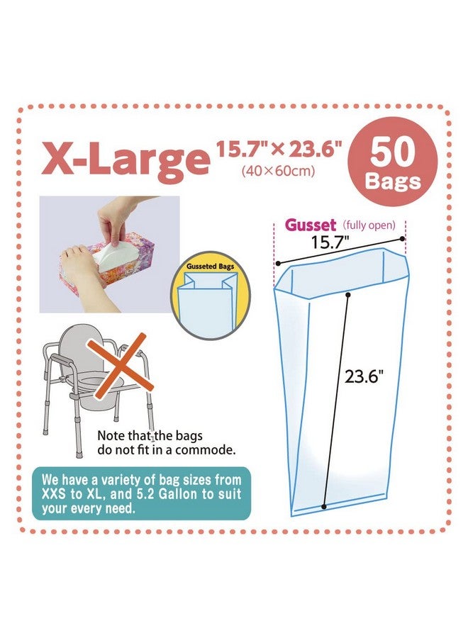 BOS أكياس قابلة للتصرف لإغلاق الروائح مذهلة للحفاضات أو فضلات القطط أو أي منتج صحي للتخلص منها متينة وغير معطرة [الحجم XL اللون أبيض] (50 حبة عبوة من 2) (100 كيس) - Image 3