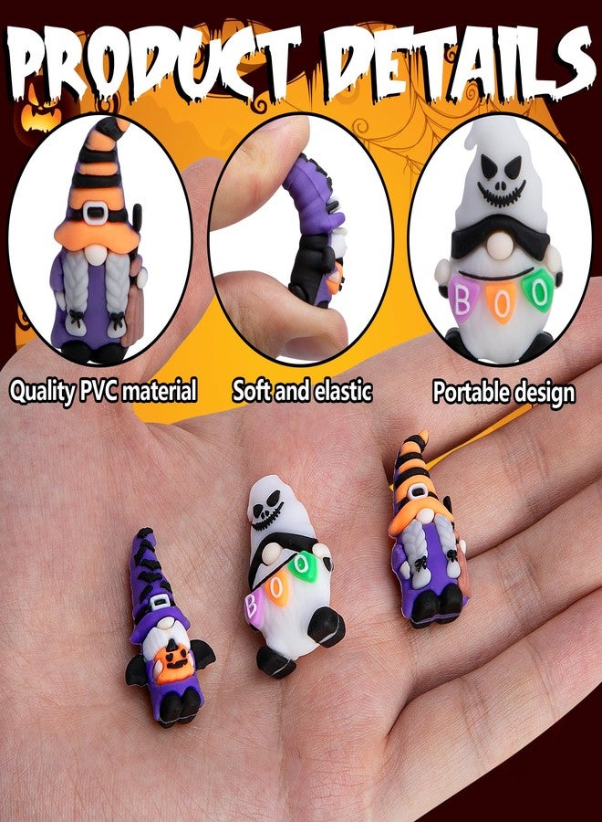 Watayo 30 Pcs Halloween Mini Gnome Figurines, Halloween Decoration Miniature Gnomes Ornaments, Pumpkin Ghost Gnomes Tiny Statue Figurines for Party Gifts Home Table Garden Landscape Decor - Image 3
