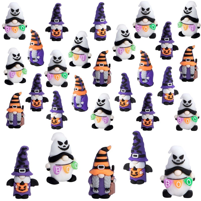 Watayo 30 Pcs Halloween Mini Gnome Figurines, Halloween Decoration Miniature Gnomes Ornaments, Pumpkin Ghost Gnomes Tiny Statue Figurines for Party Gifts Home Table Garden Landscape Decor - Image 1