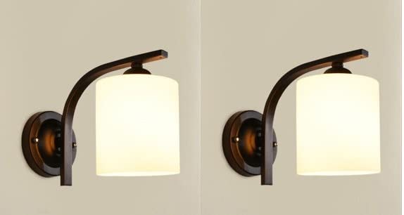 kinis Modern Classic Design Wall Light/Wall Lamp to Décor Home/Living Room/Bedroom/Office/Dining/Cafe/Restaurants, Black (Pack of 2) - Image 1