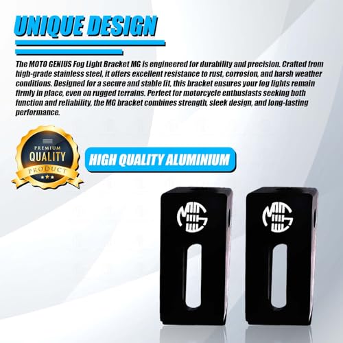 MOTO GENIUS Universal Fog Light Clamp for All Bikes | Durable Handlebar Mounting Solution (Pack of 2) 60MM - Image 2