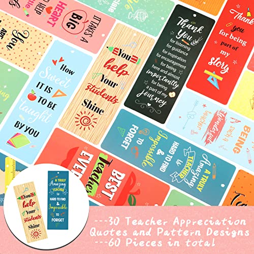 Chinco 120 Pack Teacher Bookmarks Teacher Appreciation Gifts in Bulk Thank You Gifts from Students Christmas Teacher Gifts Graduation Gift Back to School Gift for Teachers Party Favors Classroom Reading - Image 4