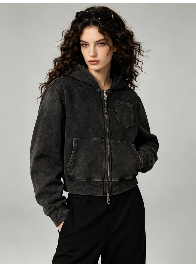 زارا ZARA makes old washed hooded zipper coat. - Image 2