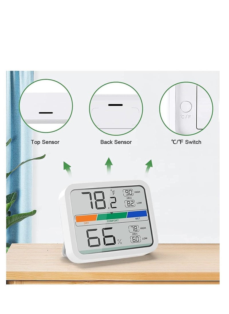 Excefore - Hygrometer Indoor Thermometer, Room Humidity Gauge with Temperature, Digital Temperature and Humidity Monitor with Min and Max Records Indicator for Home Garage Greenhouse - Image 1