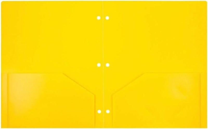 JAM Paper Heavy Duty Plastic 3 Hole Punch Pocket Folders - Extra Tough School Folders - Assorted Primary Colors - Bulk 48 Folders/Box (8 Assorted Packs of 6) - Image 5