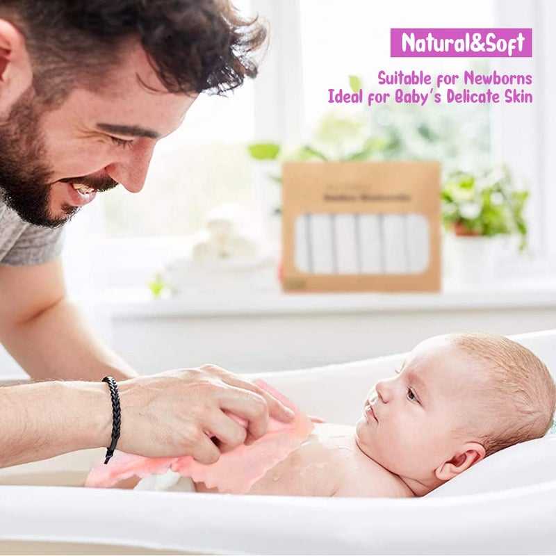 Orighty Baby Washcloths 24-Pack(7''x9''), Microfiber Coral Fleece Baby Towels, Super Soft and Absorbent Wash Cloths for Newborns, Infants and Toddlers, Gentle on Delicate Skin for Face Hands and Body - Image 5