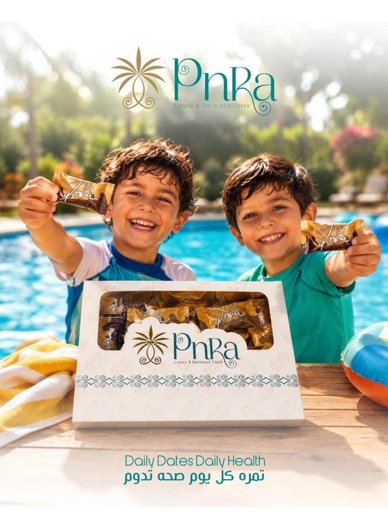Pnra Premium Siwi Dates Stuffed with Almonds & Coated in Fine Chocolate - 500g | Healthy Gourmet Snack - Image 2
