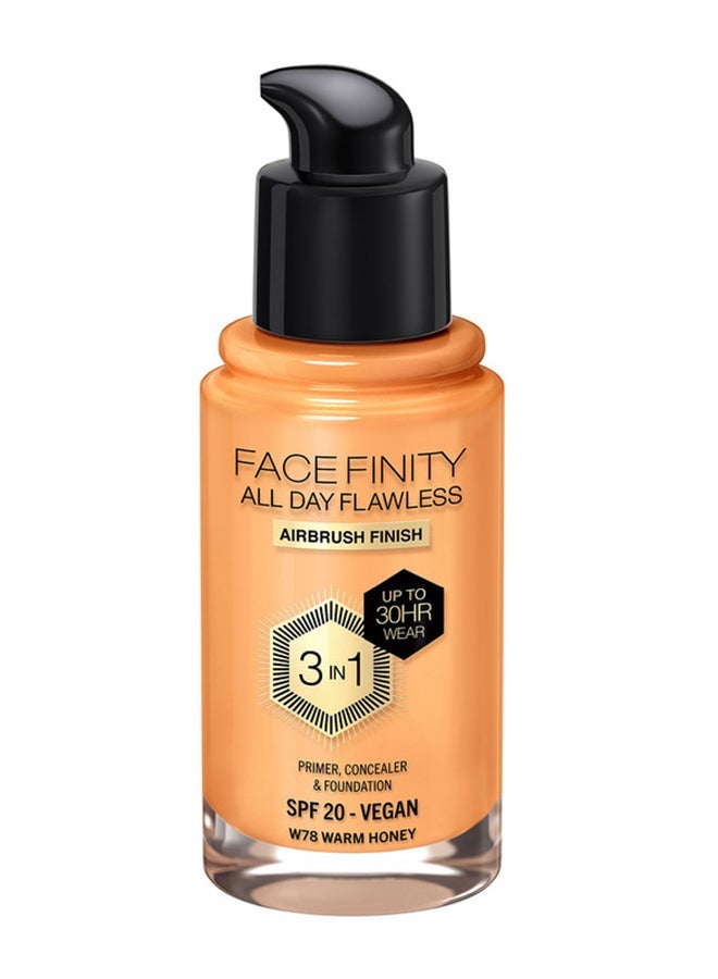 Max Factor Facefinity All Day Flawless Foundation - W78 Warm Honey + Face Roller - Image 3