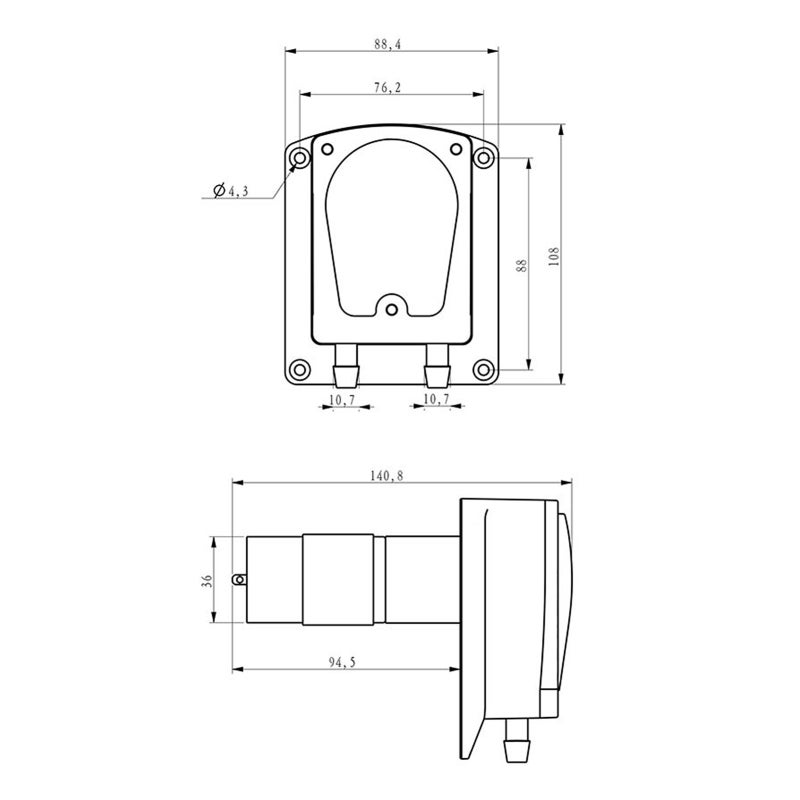 Peristaltic Pump 12V: High-Flow 1500Ml/Min - Food-Grade Replaceable Silicone Tube - Durable Rust-Resistant Stainless Steel Screws Dosing Pump for Home Appliances Analytical Instruments Beverage Machin - Image 2
