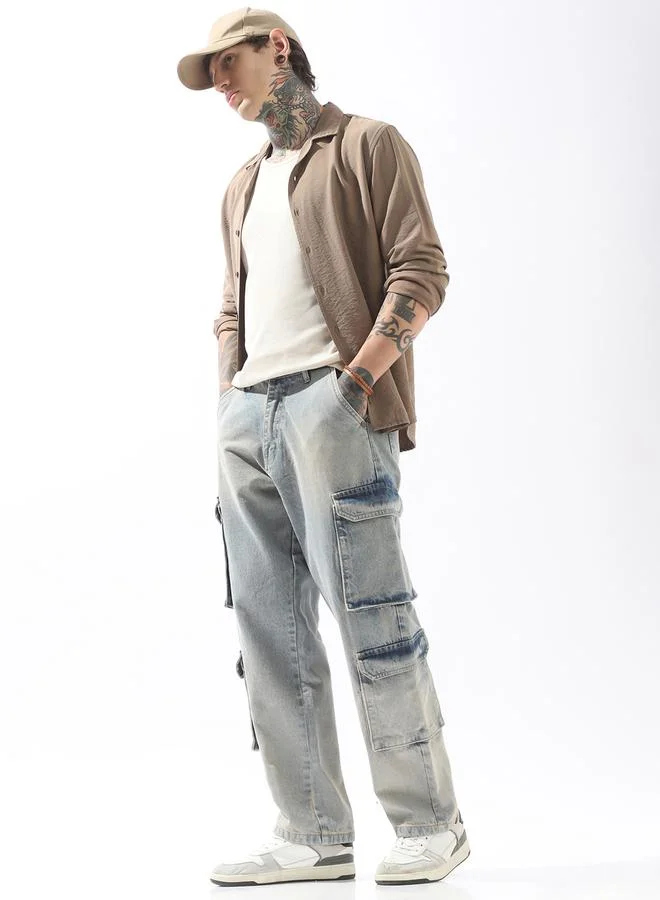 HIGH STAR Blue Jeans Plain Button Woven Full Mid-Rise for Men – Make every day iconic